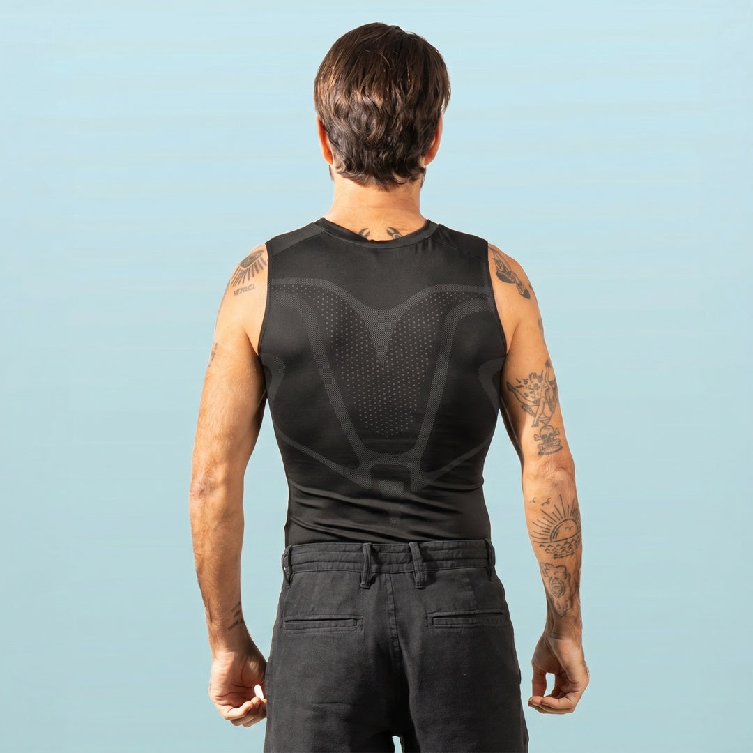VestElite Black compression shirt back view