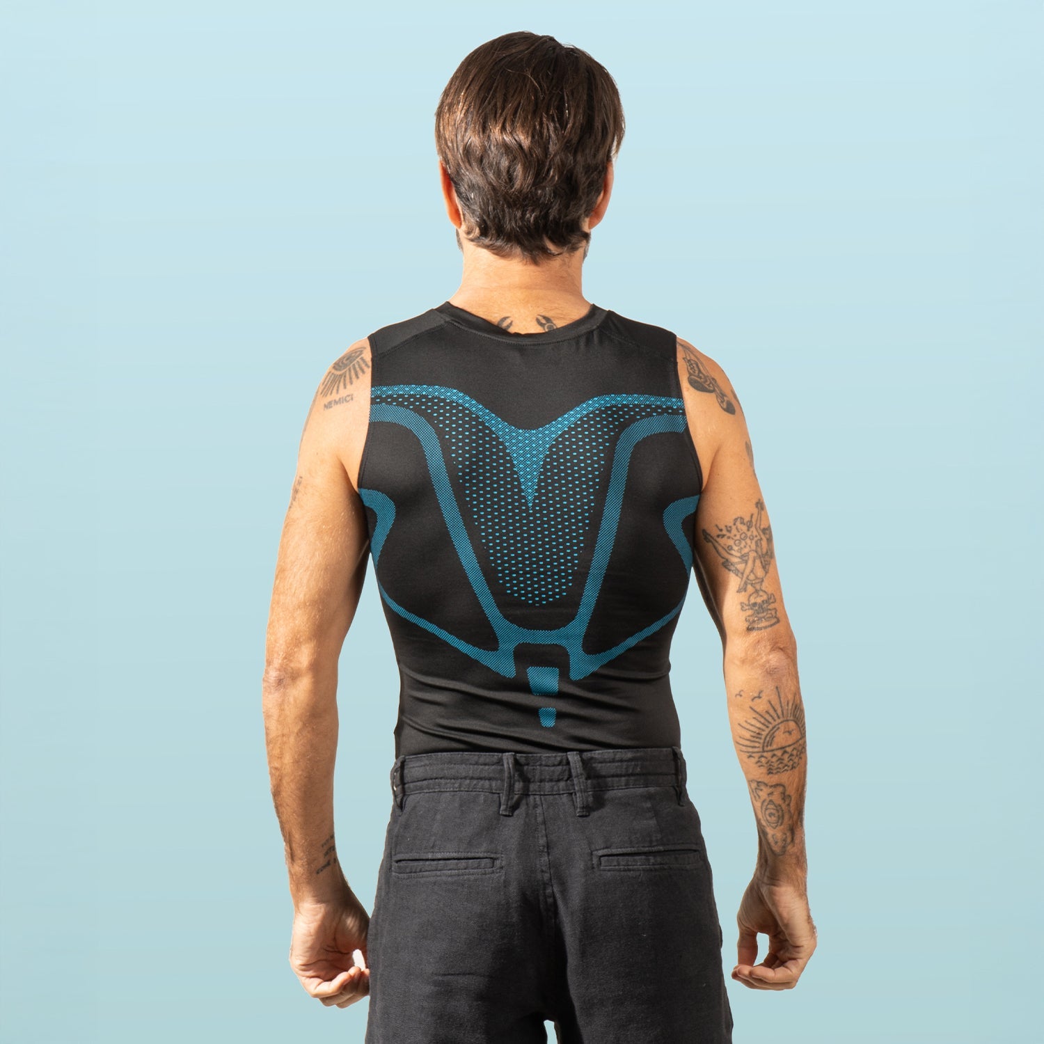 VestElite Black compression shirt back view