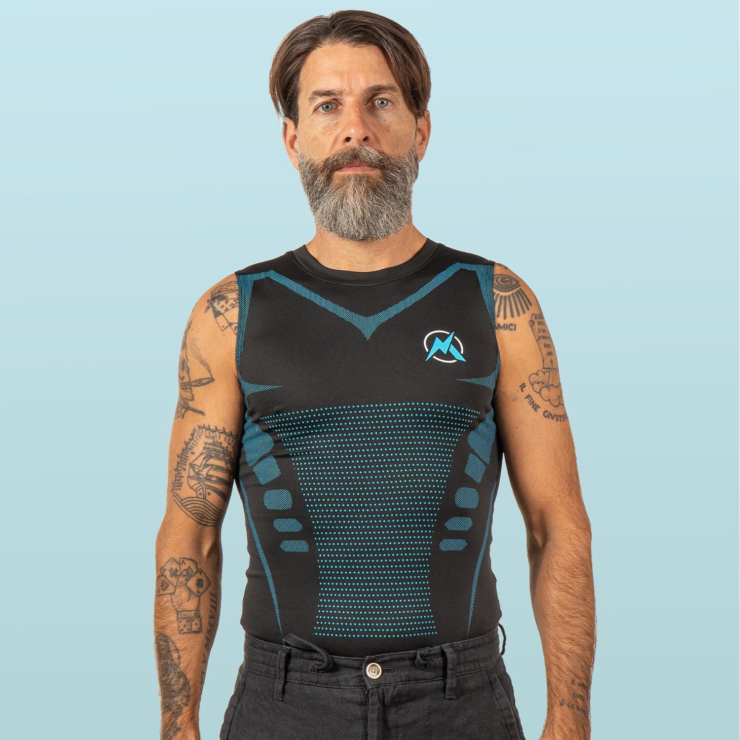 VestElite Black compression shirt front view