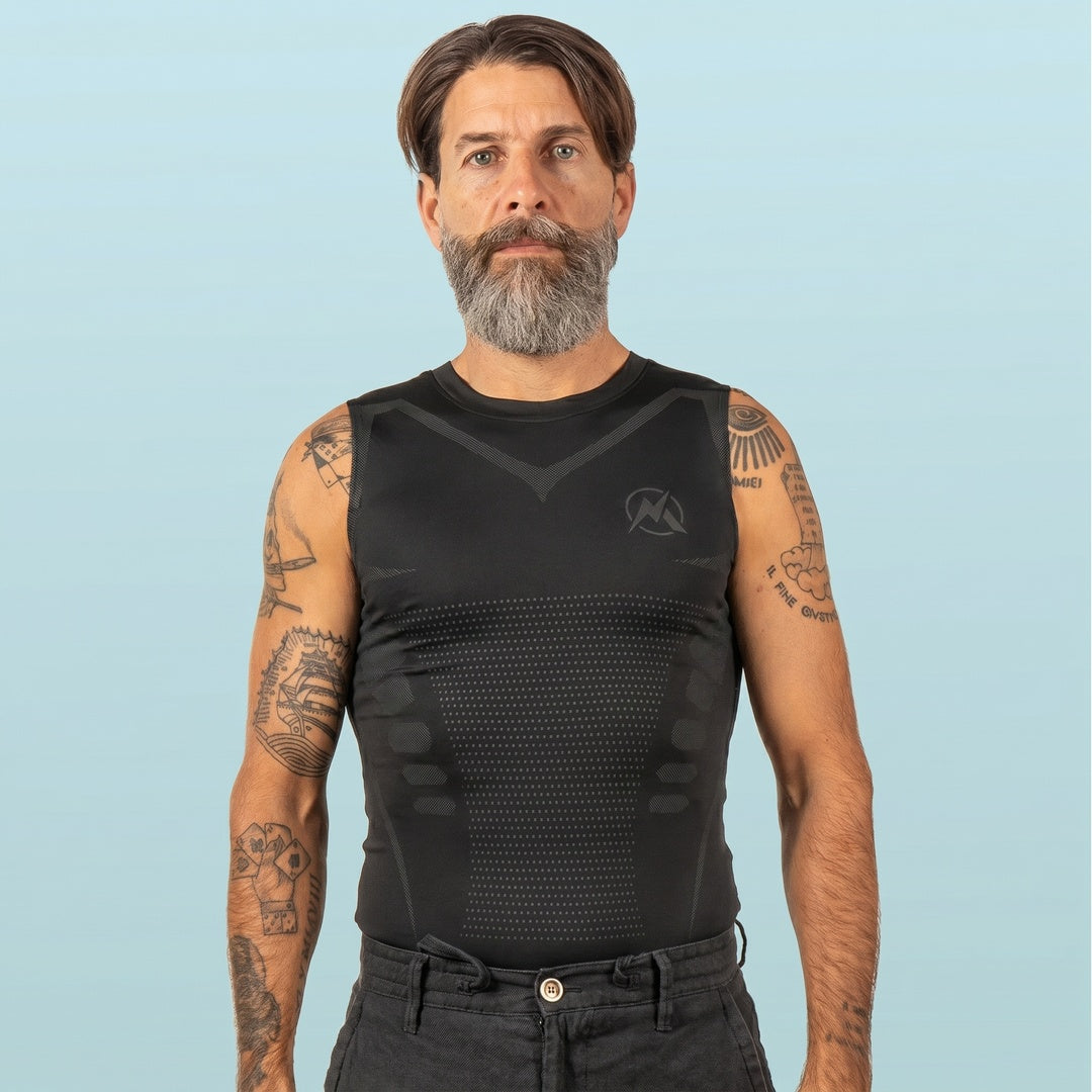 VestElite Black compression shirt front view