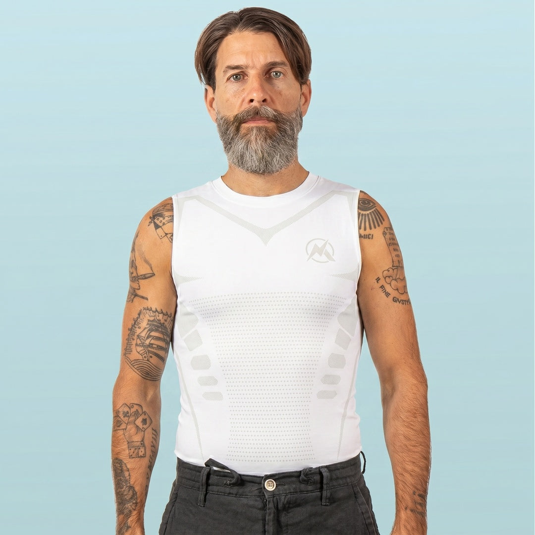 VestElite White compression shirt front view