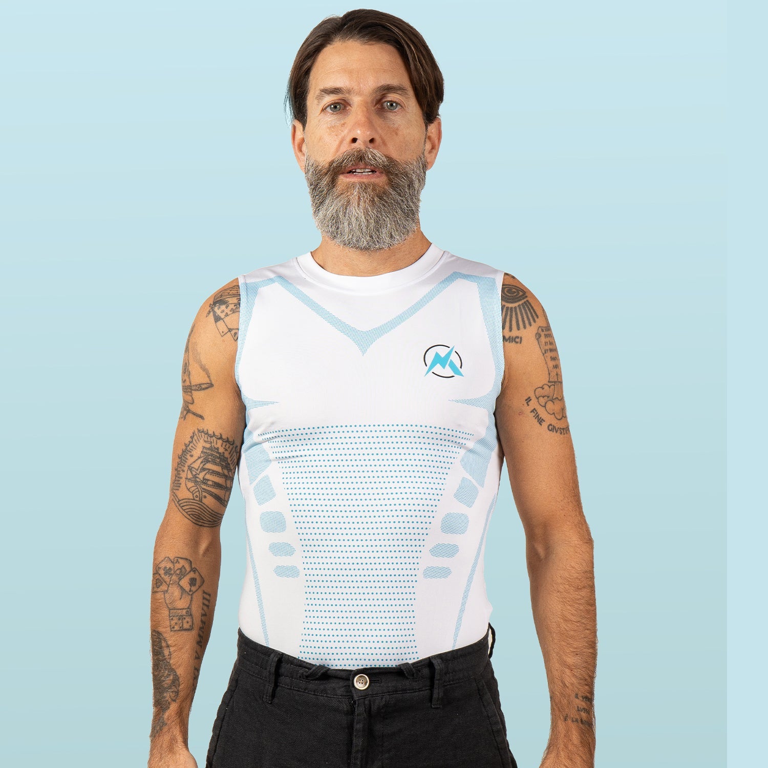 VestElite White compression shirt front view