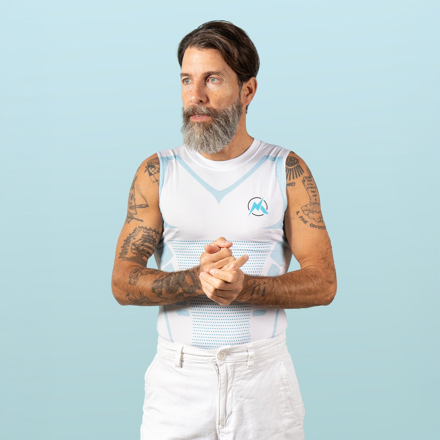 VestElite White compression shirt front view