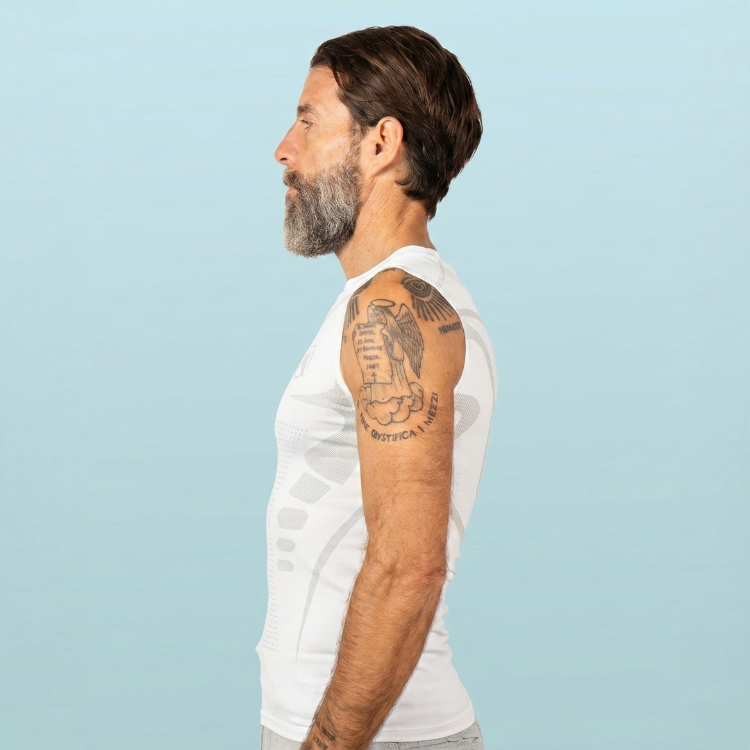 VestElite White compression shirt side view
