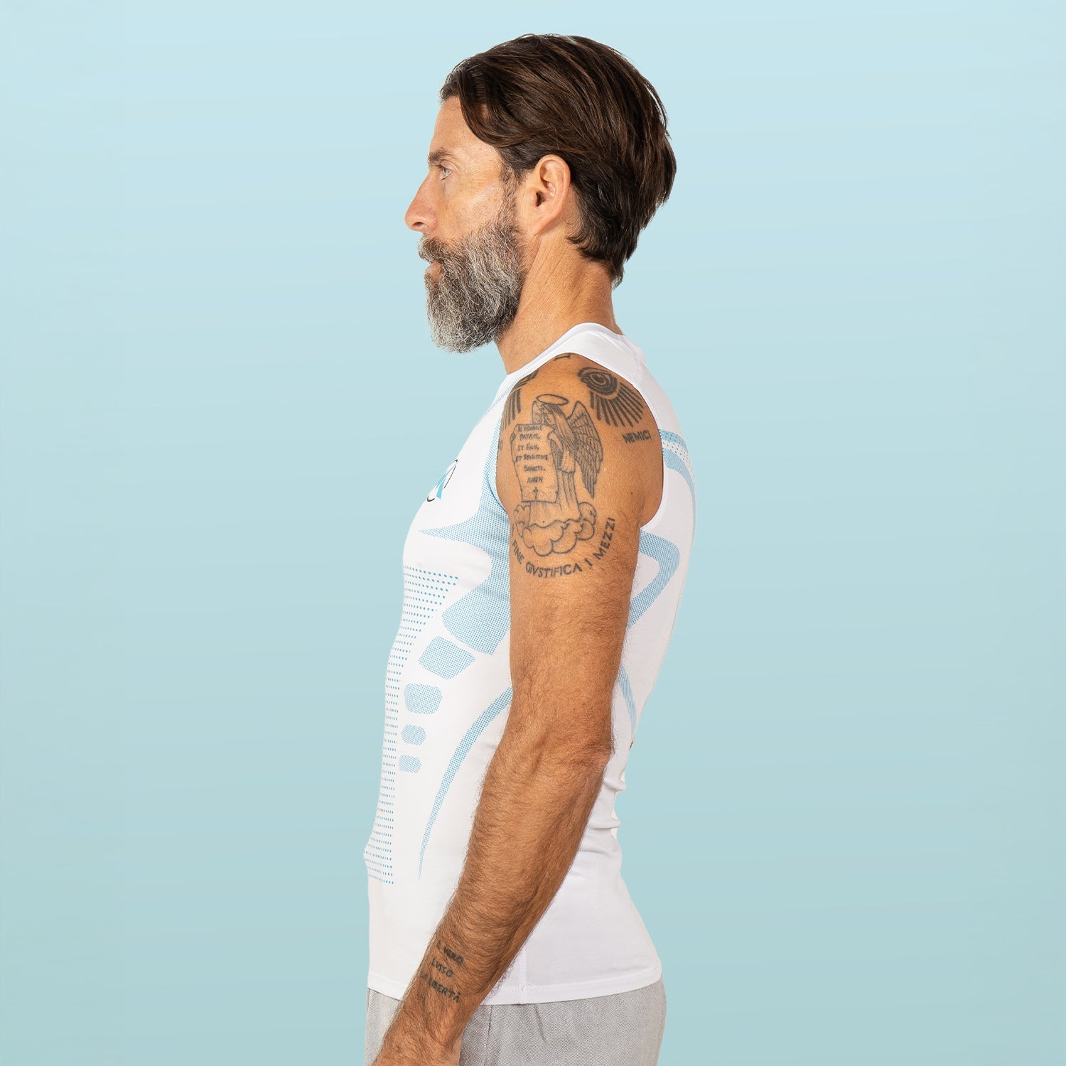 VestElite White compression shirt side view